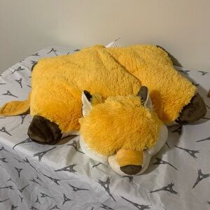Pillow Pets yellow fox foldable pillow plush.